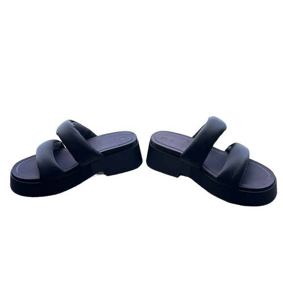 Unique Zara Chunky Black Clog Open Toe Sandal EUR 41 US 10 MSRP $75 - Picture 7 of 15